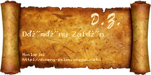 Dömény Zalán névjegykártya